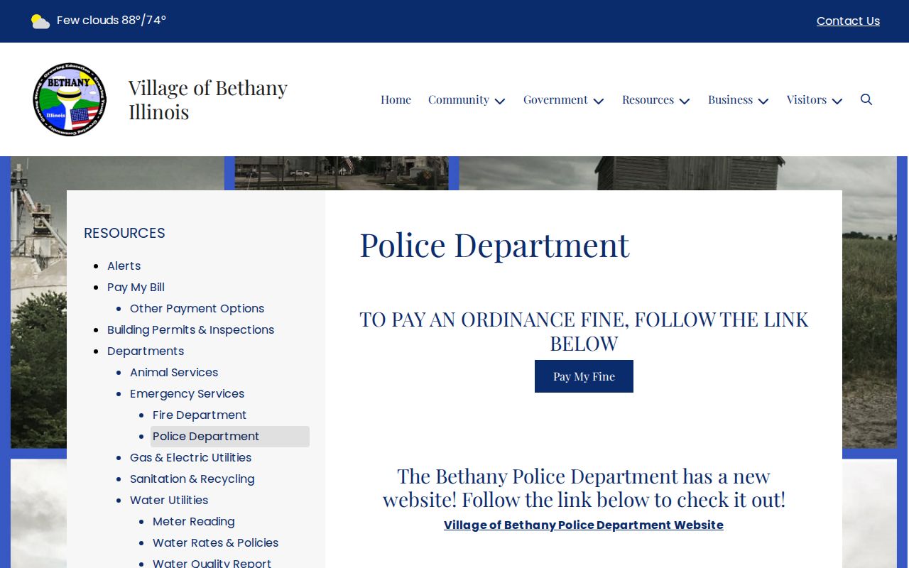 Bethany criminal records contact at Bethany Police Department