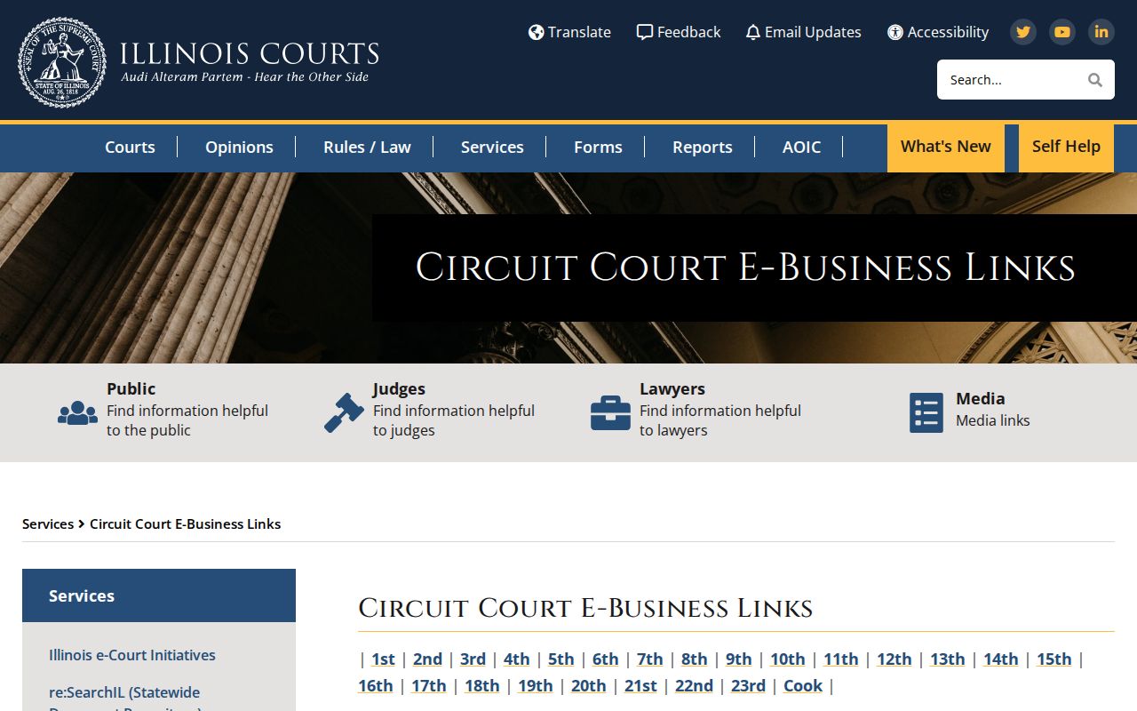 Moultrie County Court Case Lookup circuit systems