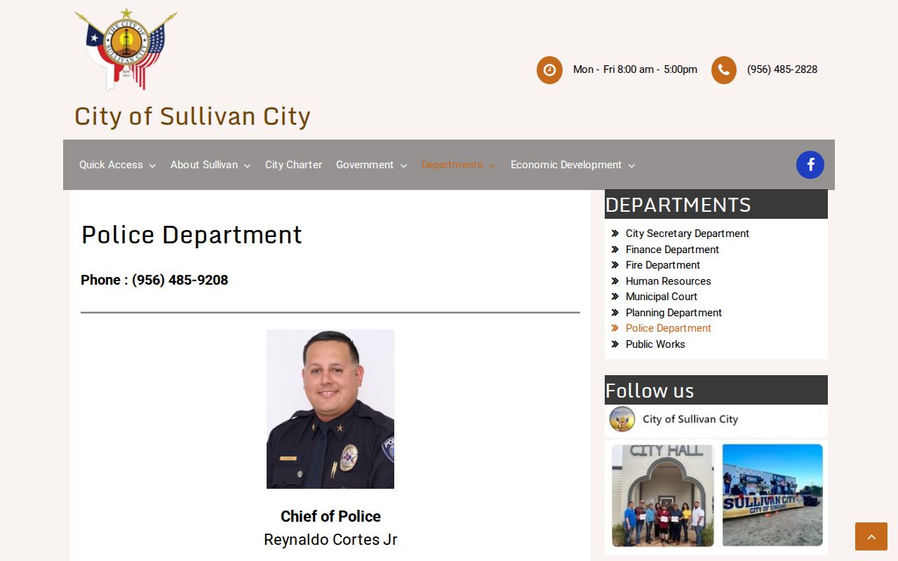Sullivan criminal records Police Department official page